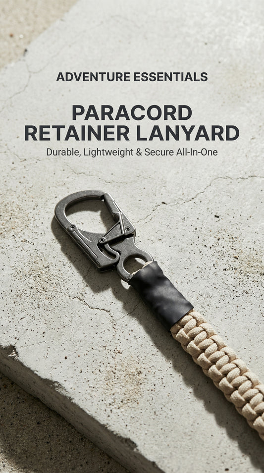 550 Paracord Retainer Lanyard | Handcrafted With Carabiner Accessories, Airsoft, Camping, Travel, Bottle, Leash, Bag Strap, Leash