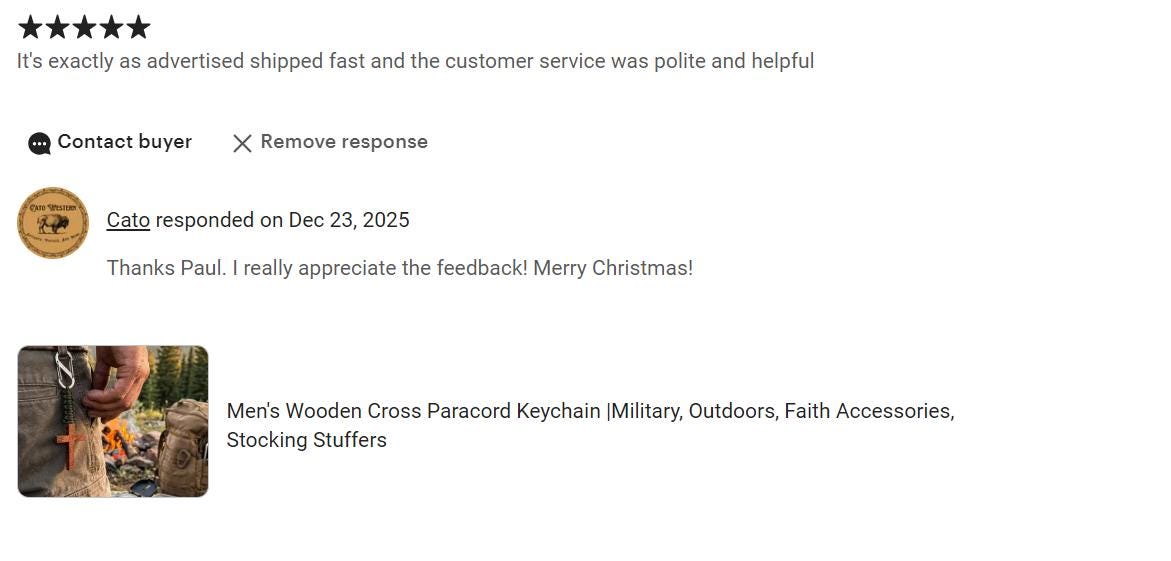 Men's Wooden Cross Paracord Keychain| Antique Gold Finish |Military, Outdoors, Faith Accessories