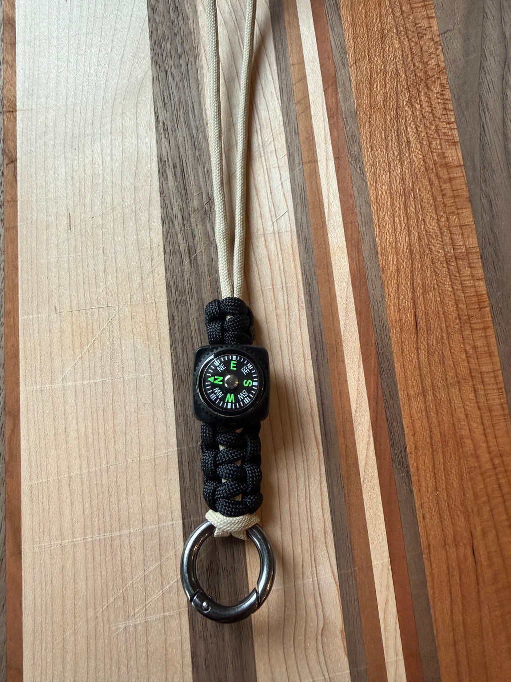 Tactical Lanyard/Necklace with Compass and Metal Alloy Carabiner|Custom Length