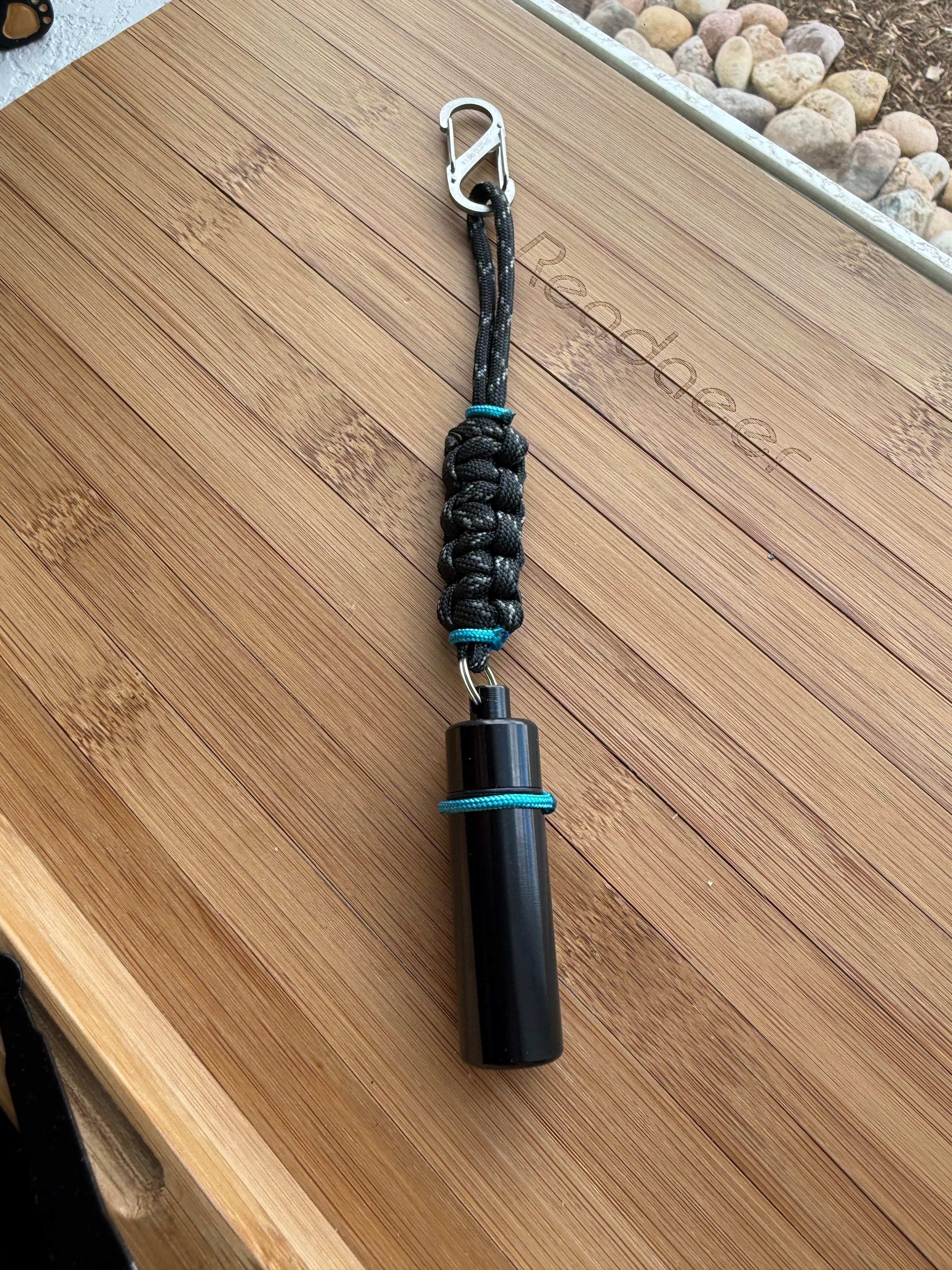 Thin Blue Line Keychain| Pill Container Lanyard| With Stainless Steel Carabiner| Thin Green Line Set of 2 Fobs