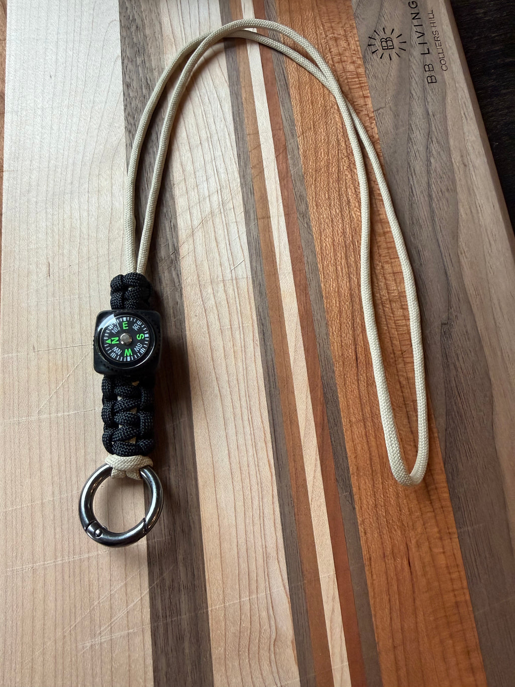 Tactical Lanyard/Necklace with Compass and Metal Alloy Carabiner|Custom Length