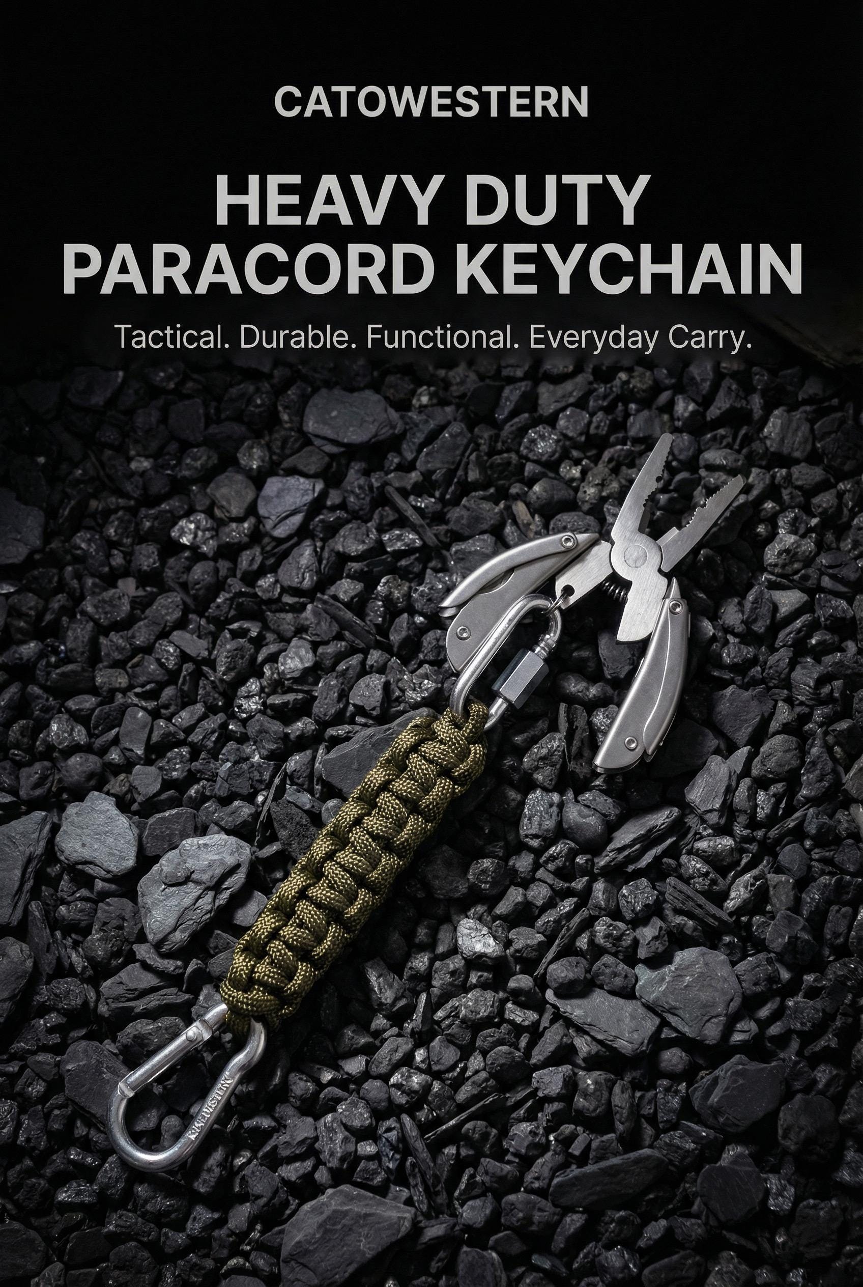 Cobra 550 Paracord Keychain| | Tactical Durable Functional EDC Fob with Multi-Tool| Green or Black| Military| Fishing| Camping