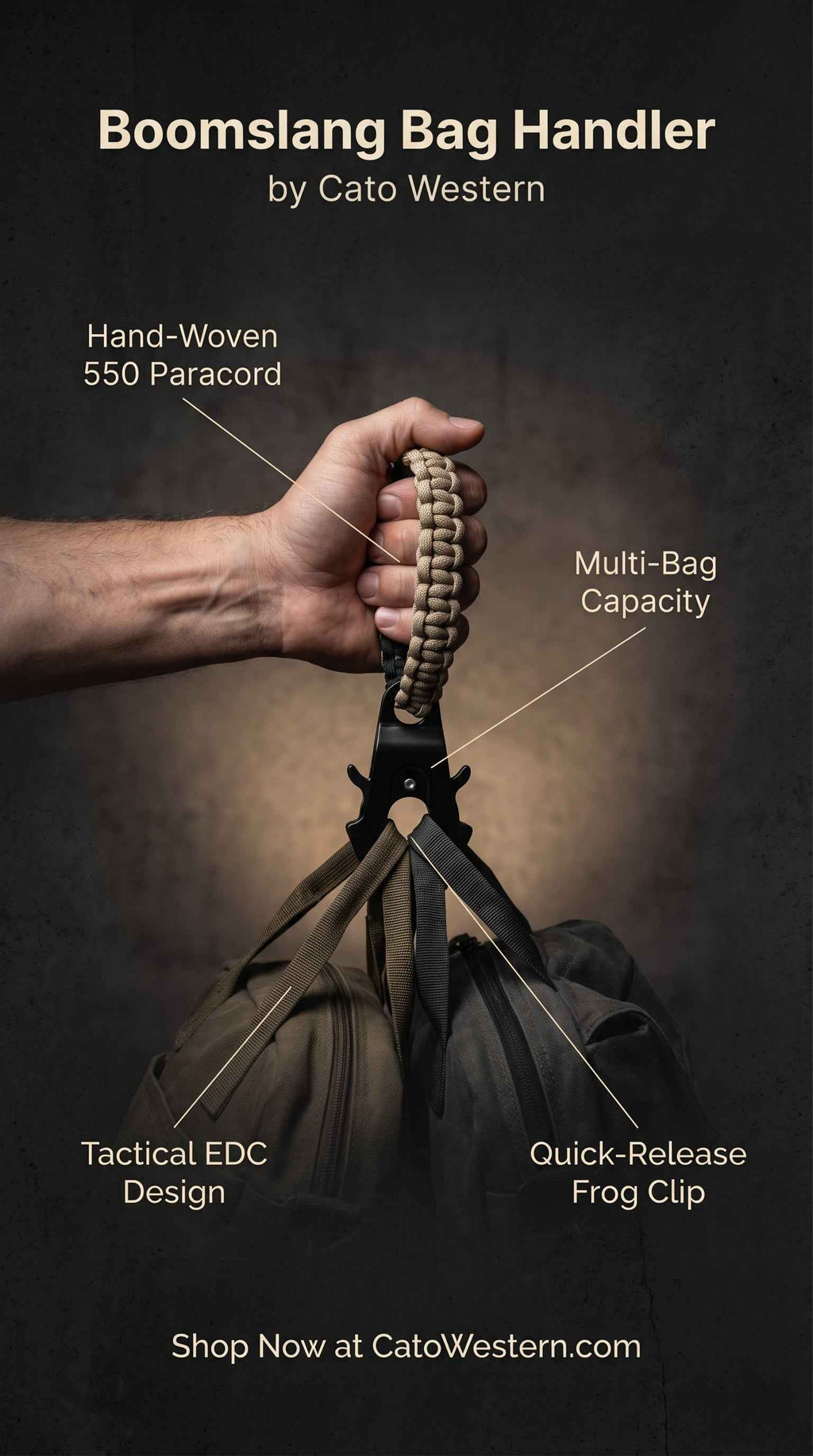 Boomslang Dog Collar Handle| Quick Release Tactical Dog Tool| Travel Gift