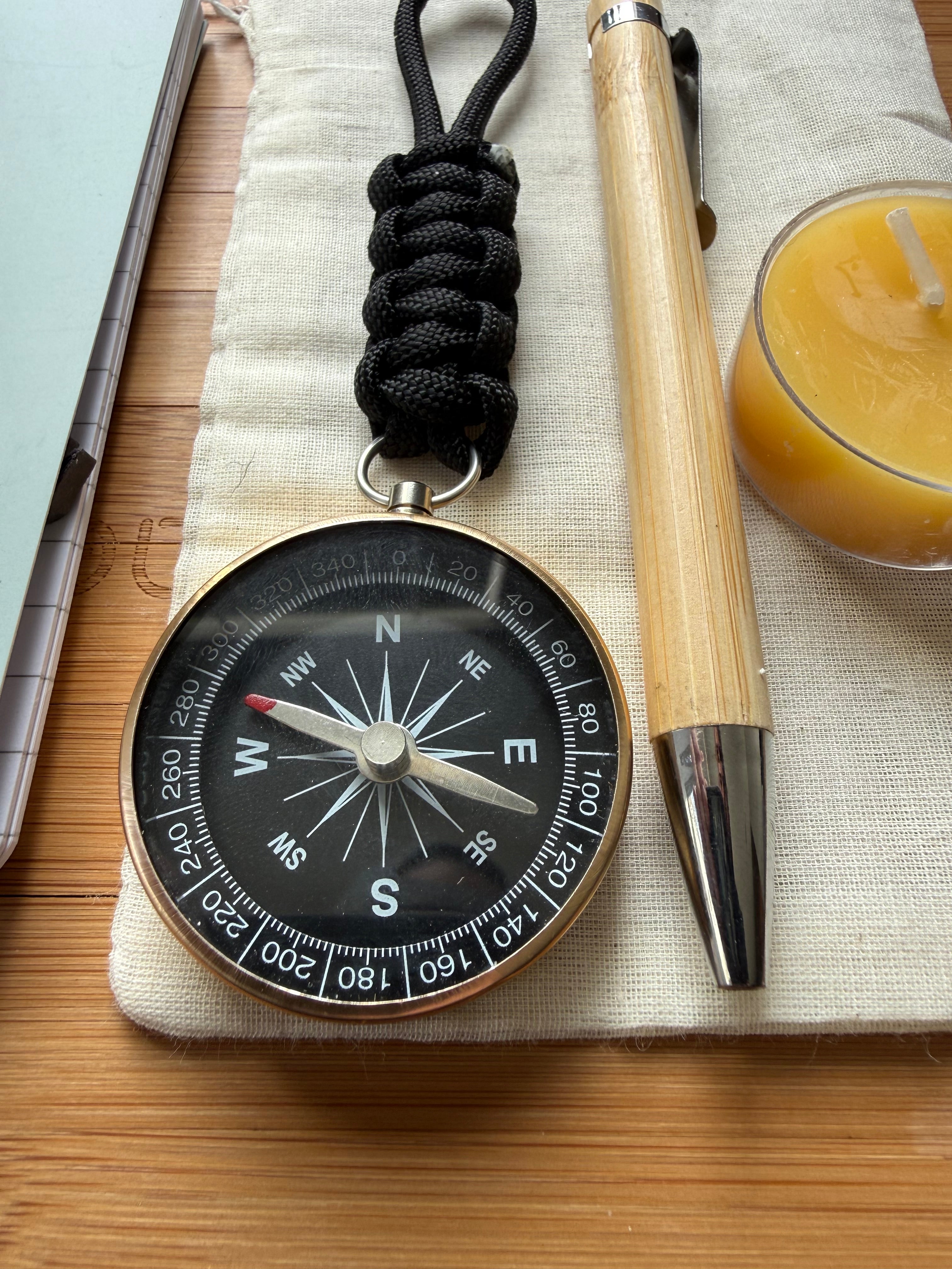 Traveler's Gift Bundle: Compass, Field Notes, Bamboo Pen, Beeswax Candle