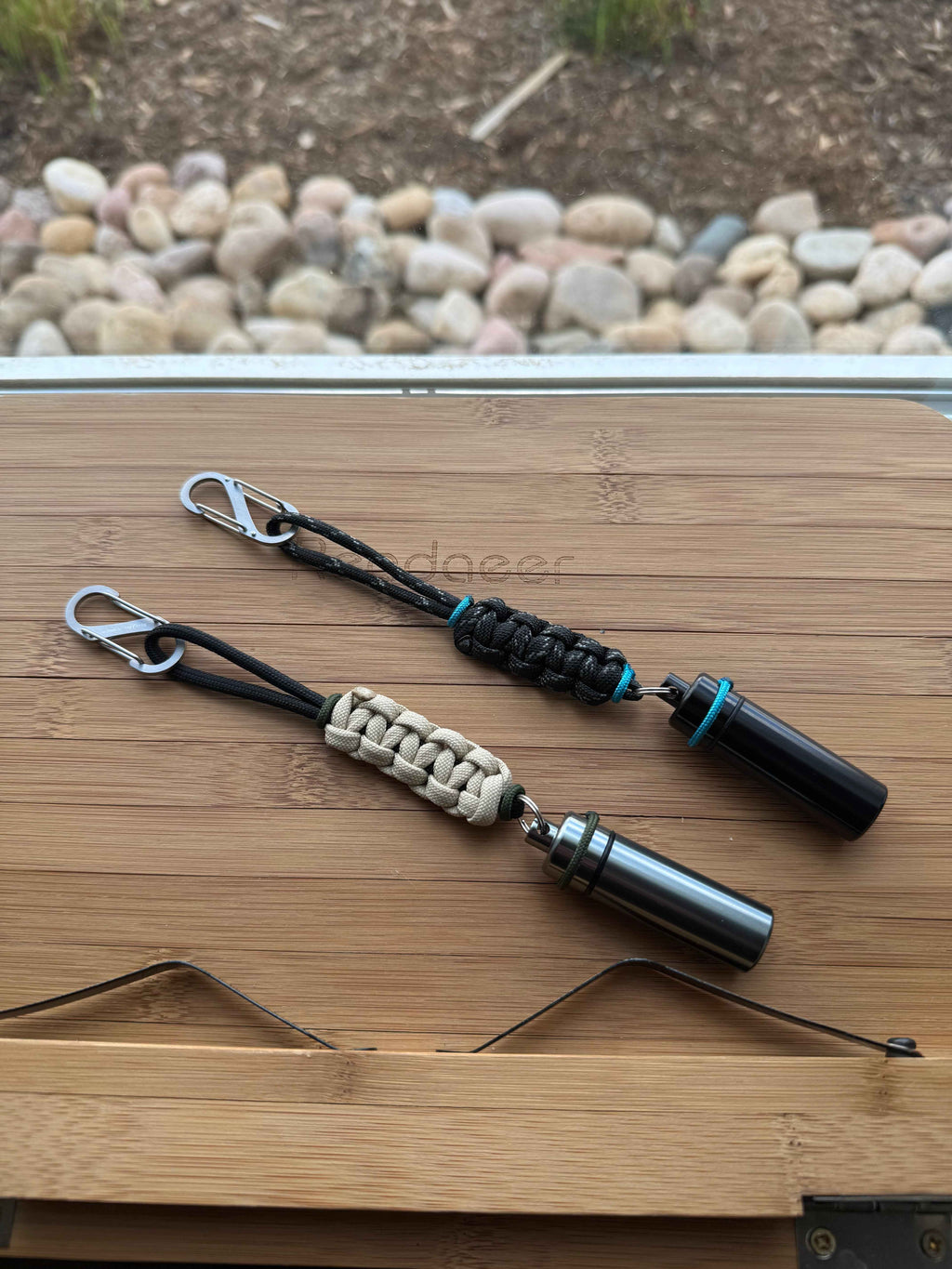 Thin Blue Line Keychain| Pill Container Lanyard| With Stainless Steel Carabiner| Thin Green Line Set of 2 Fobs
