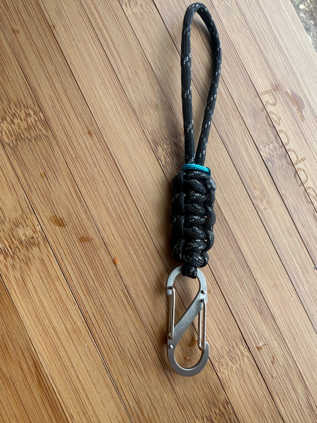 Thin Blue Line Key Fob| Stainless Steel Clip | Paracord Keychain