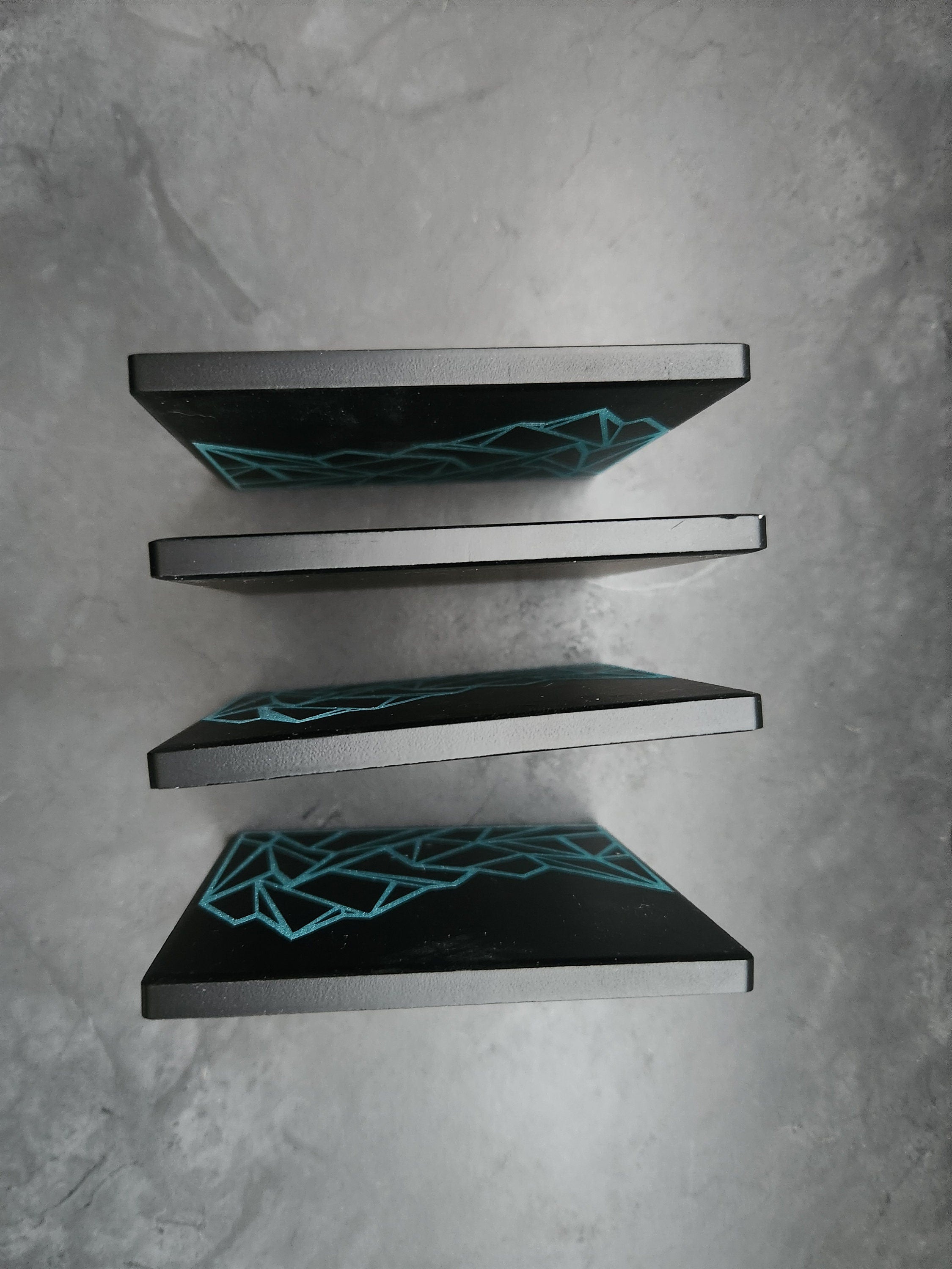 Geometric Design Coasters| Icy Mountain Range| Ceramic| Set of 4 | Coffee Table Decor|