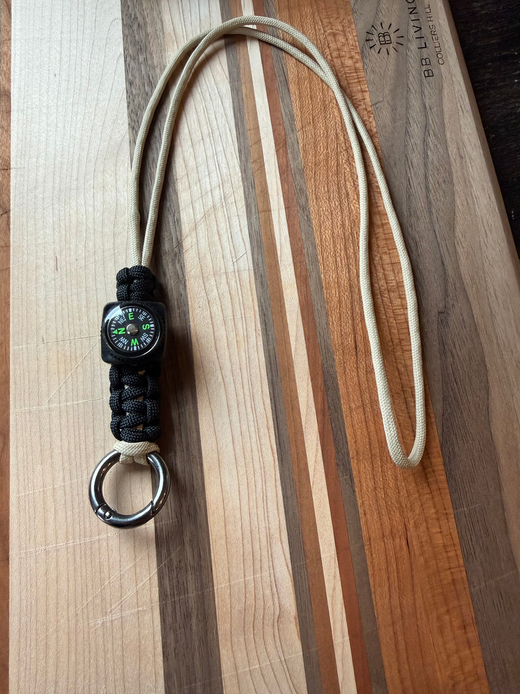 Tactical Lanyard/Necklace with Compass and Metal Alloy Carabiner|Custom Length