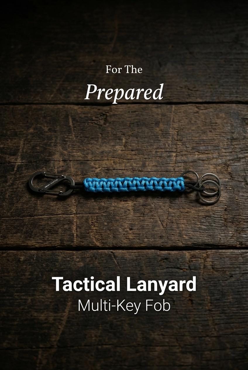 Multi Key Tactical Paracord Lanyard | with Stainless Steel Clip| Customizable Fob