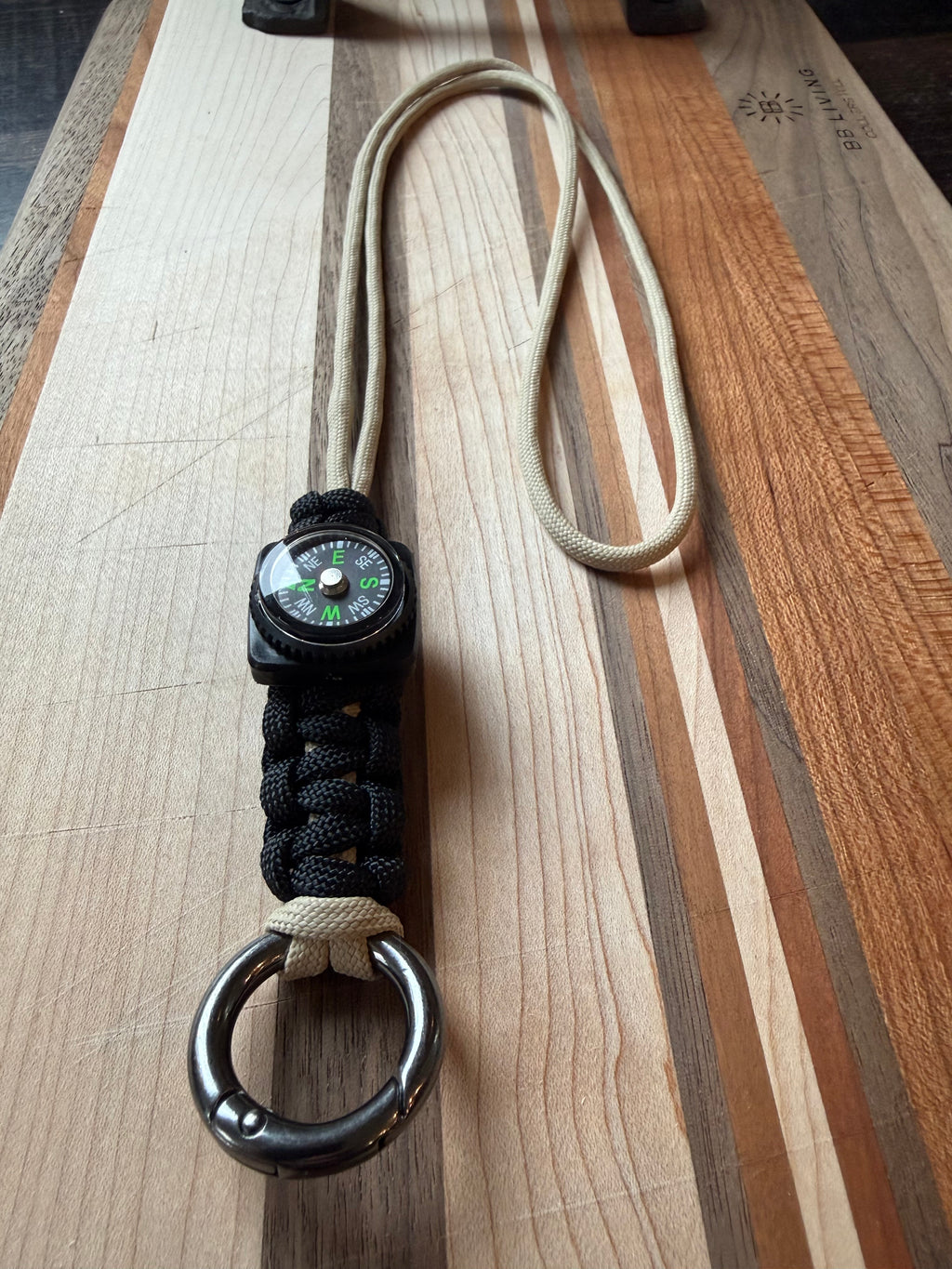 Tactical Lanyard/Necklace with Compass and Metal Alloy Carabiner|Custom Length