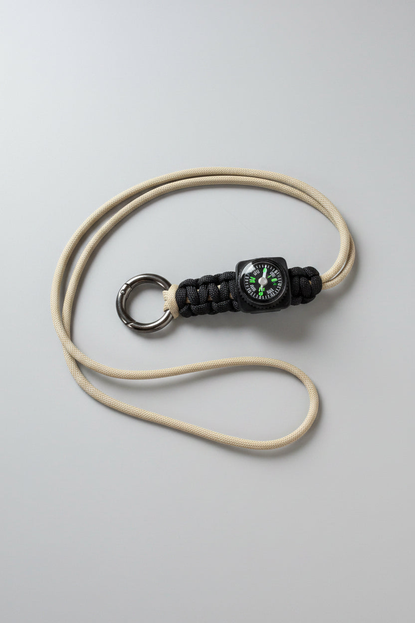Tactical Lanyard/Necklace with Compass and Metal Alloy Carabiner|Custom Length