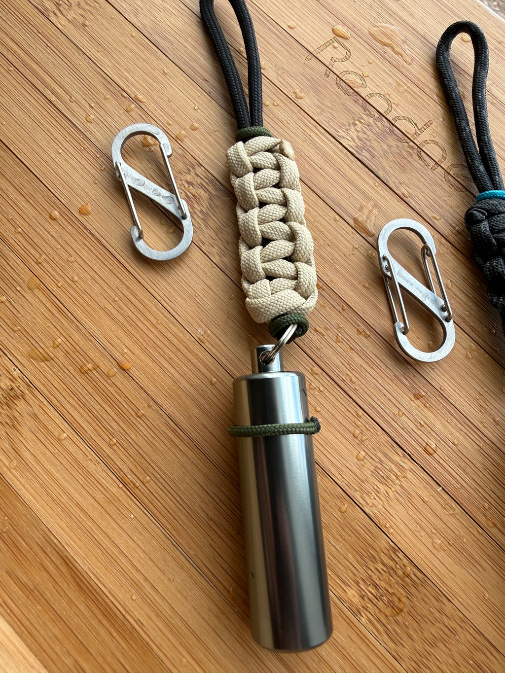 Thin Blue Line Keychain| Pill Container Lanyard| With Stainless Steel Carabiner| Thin Green Line Set of 2 Fobs