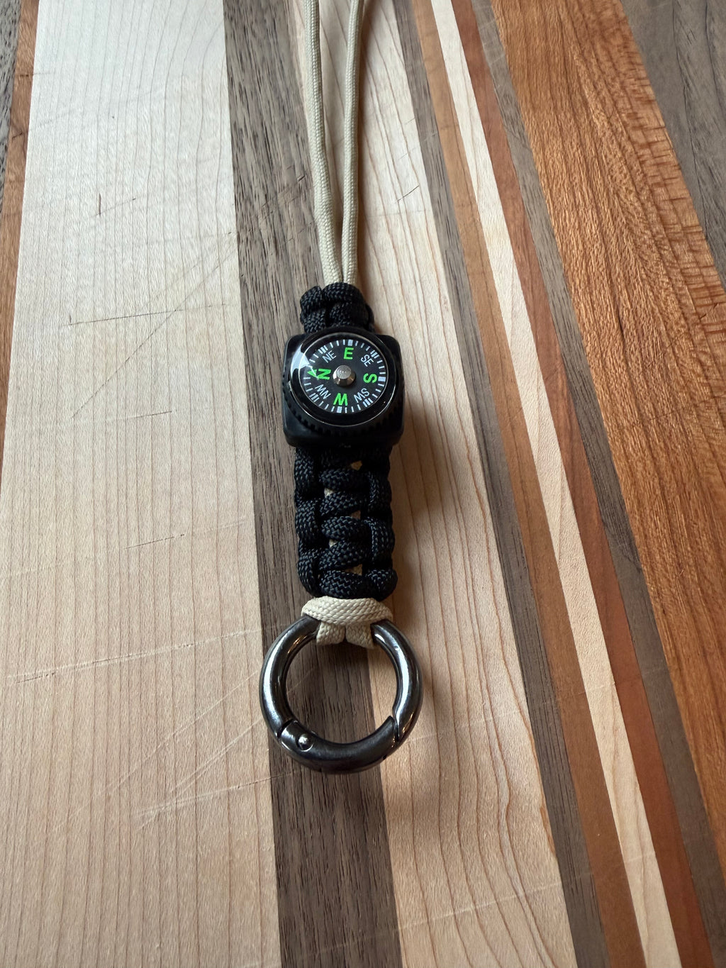 Tactical Lanyard/Necklace with Compass and Metal Alloy Carabiner|Custom Length