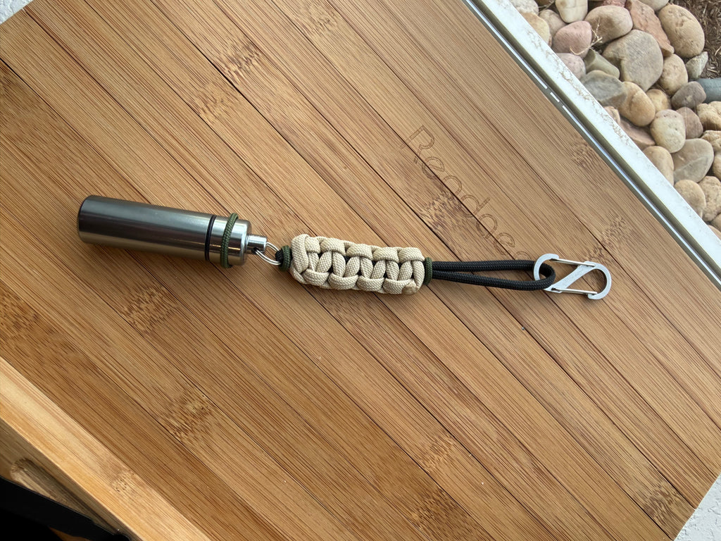 Thin Blue Line Keychain| Pill Container Lanyard| With Stainless Steel Carabiner| Thin Green Line Set of 2 Fobs