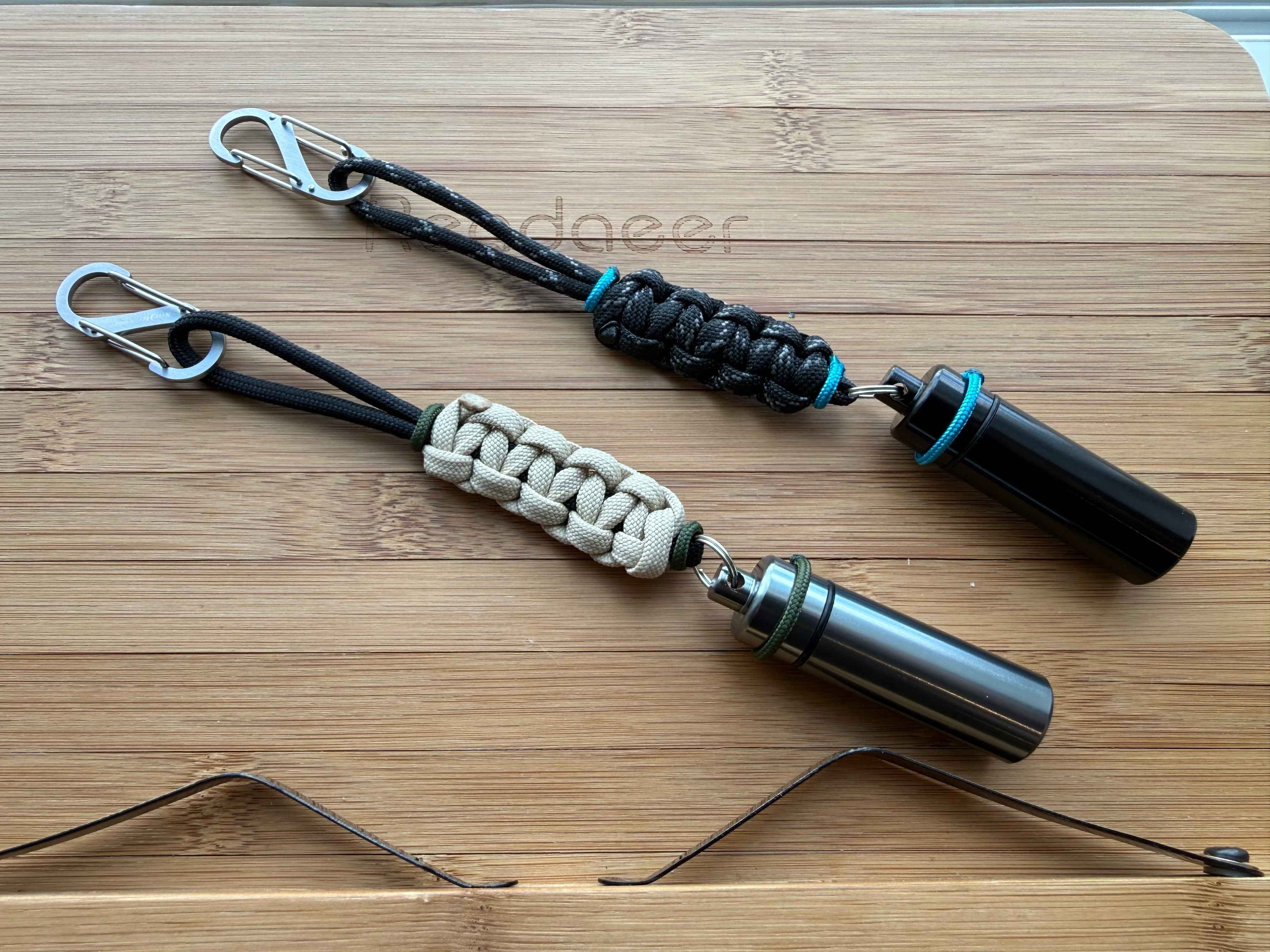 Thin Blue Line Keychain| Pill Container Lanyard| With Stainless Steel Carabiner| Thin Green Line Set of 2 Fobs