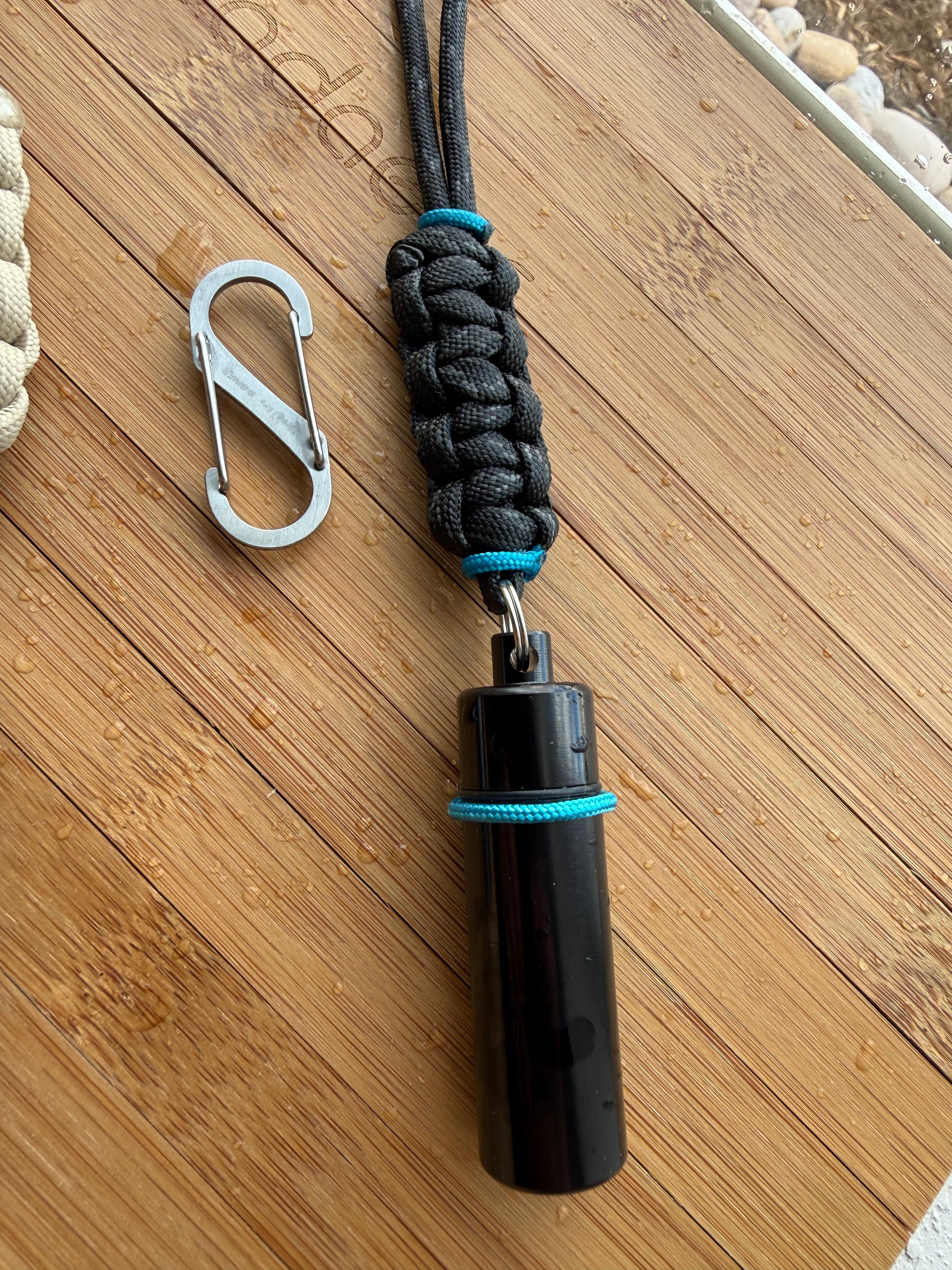 Thin Blue Line Keychain| Pill Container Lanyard| With Stainless Steel Carabiner| Thin Green Line Set of 2 Fobs