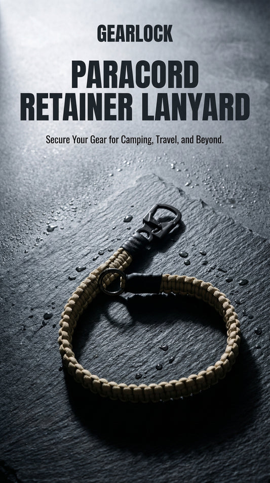 550 Paracord Retainer Lanyard | Handcrafted With Carabiner Accessories, Airsoft, Camping, Travel, Bottle, Leash, Bag Strap, Leash