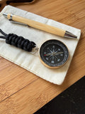 Compass Keychain and Bamboo Pen Gift Set | Travel Accessory for Explorers