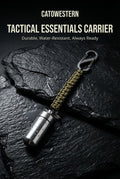 Tactical Paracord Keychain with Mini Pill Holder and Carabiner for Outdoorsmen