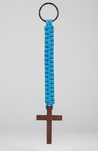 Wooden Cross Lanyard| Micro Paracord| Long Keychain