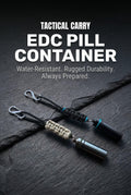 Thin Blue Line Pill Container Lanyard with Carabiner, Police, Military, EDC Keychain Gift