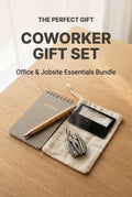 Coworker Gift Set | Office and Jobsite Bundle with Bamboo Pen, Multitool, Notes, LED Card