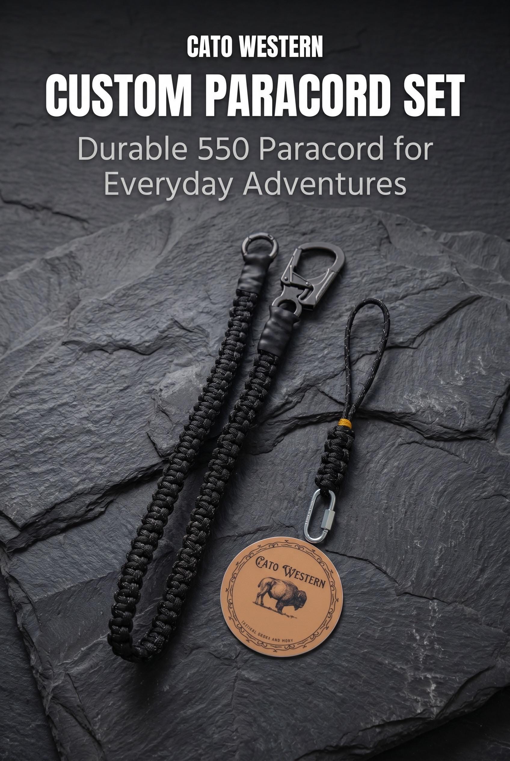 Custom Paracord Retainer and Keychain Set | Cobra Weave, Metal Carabiner, Survival Gear, Tactical Accessory