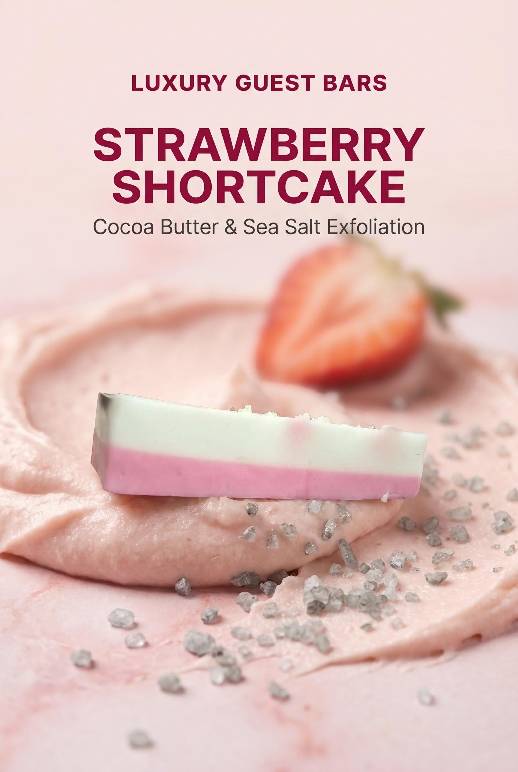 Mini Hand Soaps Strawberry Shortcake with Sea Salt | Travel Guest Bars for Airbnb, Hotels