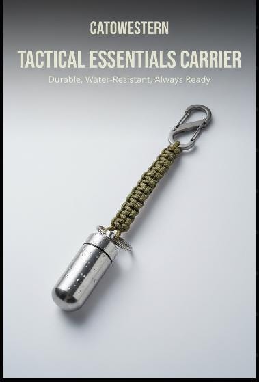Tactical Paracord Keychain with Mini Pill Holder and Carabiner for Outdoorsmen