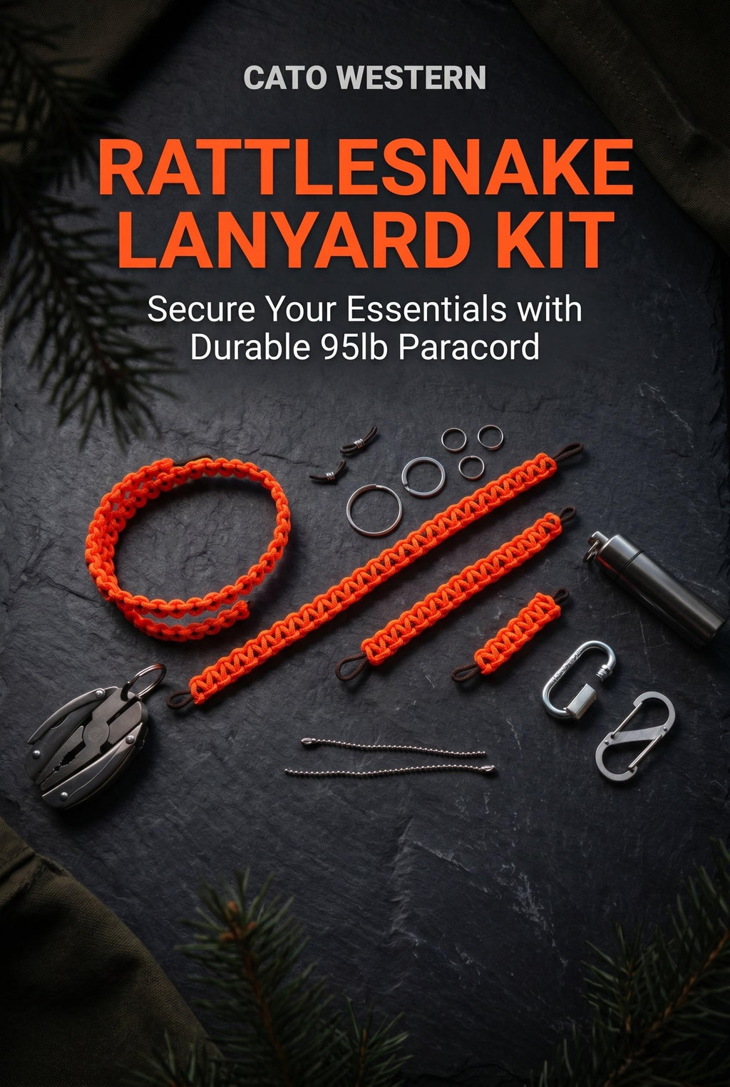 Cato Western Lanyard| Mens Gift Set| Customizable Outdoor Gear Kit for EDC, Chain, Accessories