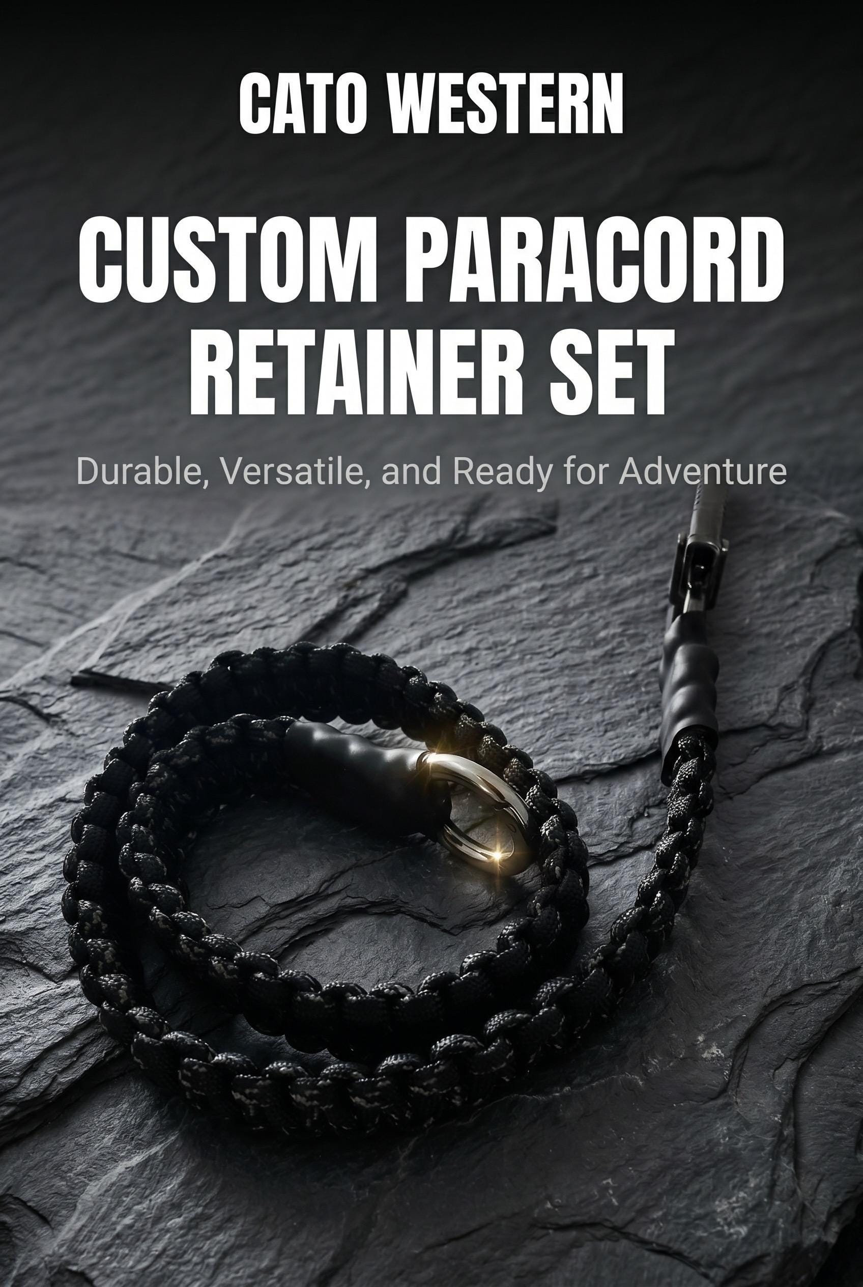 Custom Paracord Retainer and Keychain Set | Cobra Weave, Metal Carabiner, Survival Gear, Tactical Accessory