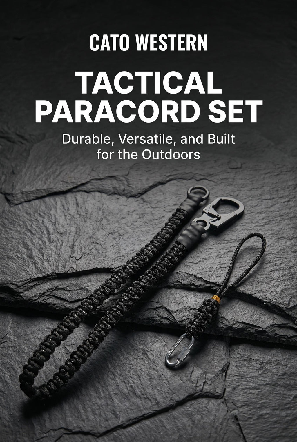 Custom Paracord Retainer and Keychain Set | Cobra Weave, Metal Carabiner, Survival Gear, Tactical Accessory