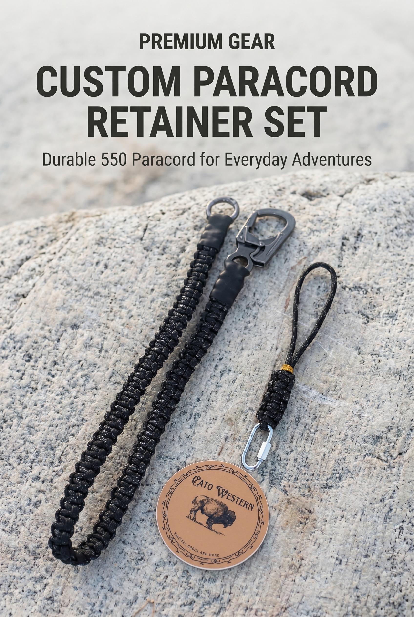 Custom Paracord Retainer and Keychain Set | Cobra Weave, Metal Carabiner, Survival Gear, Tactical Accessory